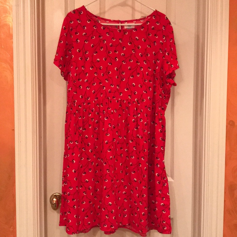 Super cute red print dress from Old Navy